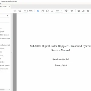 SonoScape SSI-6000 Digital Color Doppler Ultrasound System Service Manual (2010) PDF