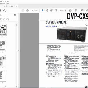 Sony DVP-CX995V 400-Disc DVD CD Changer Service Manual PDF Download