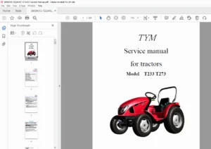 TYM T233HST / T273HST Tractor Service Manual – Repair, Maintenance & Diagrams PDF