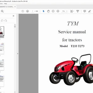 TYM T233HST / T273HST Tractor Service Manual – Repair, Maintenance & Diagrams PDF