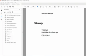 Tektronix TDS 540 Digitizing Oscilloscope Service Manual – PDF DOWNLOAD