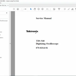 Tektronix TDS 540 Digitizing Oscilloscope Service Manual – PDF DOWNLOAD