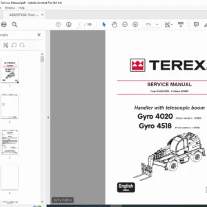 Terex Gyro 4020 / 4518 Telescopic Handler Service Manual – PDF Download