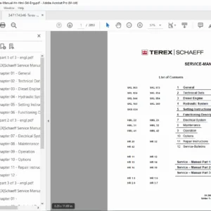Terex HR / HML / SKL Service Manual – Engines, Hydraulics & Electrical Systems PDF
