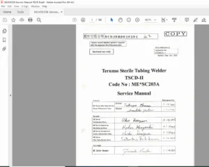 Terumo TSCD-II Sterile Tubing Welder Service Manual ME*SC203A PDF