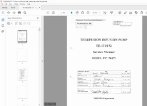 Terumo Terufusion TE-171 / TE-172 Infusion Pump Service Manual PDF