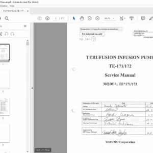 Terumo Terufusion TE-171 / TE-172 Infusion Pump Service Manual PDF