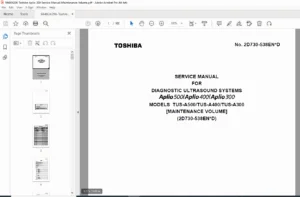 Toshiba Aplio 300 Service Manual – Maintenance, Diagnostics & Setup PDF