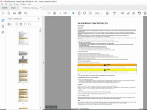 Triumph Tiger 900 Rally Pro Service Manual - PDF DOWNLOAD
