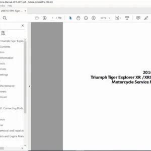 Triumph Tiger Explorer 1200 Service Manual 2016-2017 Models Workshop PDF