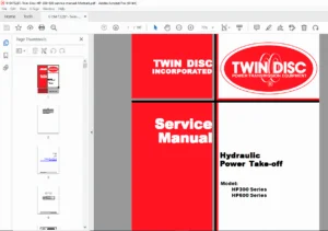 Twin Disc HP300 & HP600 Hydraulic Power Take-Off Service Manual – PDF Download