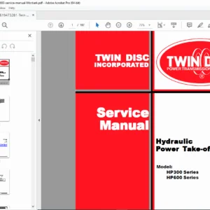 Twin Disc HP300 & HP600 Hydraulic Power Take-Off Service Manual – PDF Download
