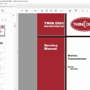 Twin Disc MG-509 Marine Transmission Service Manual – PDF Download