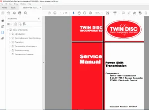 Twin Disc TD-61-1180 Power Shift Transmission Service Manual (1019864)