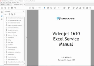 Videojet 1610 Excel Continuous Inkjet Printer Service Manual – PDF