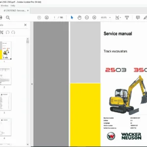 Wacker Neuson 2503 / 3503 Compact Excavator Service Manual – PDF