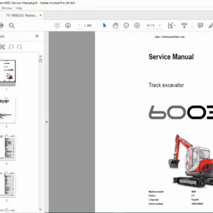 Wacker Neuson 6003 Compact Excavator Service Manual PDF