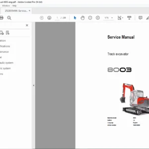 Wacker Neuson 8003 Excavator Service Manual PDF