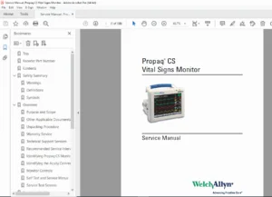Welch Allyn Propaq CS Vital Signs Patient Monitor Service Manual PDF