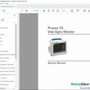 Welch Allyn Propaq CS Vital Signs Patient Monitor Service Manual PDF