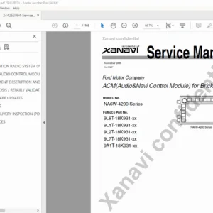 Xanavi NA6W-4200 Series ACM Service Manual – Ford Navigation Radio PDF