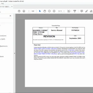 Xerox 8850 / 510dp Wide Format Printer Service Manual (701P40824) - PDF