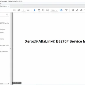 Xerox AltaLink B8270F Service Manual – Full Product Listing PDF