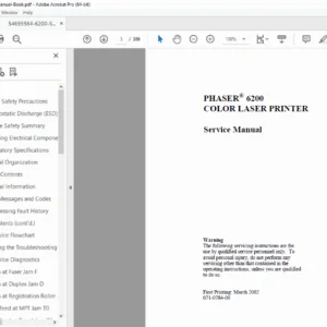Xerox Phaser 6200 Color Laser Printer Service Manual PDF Download