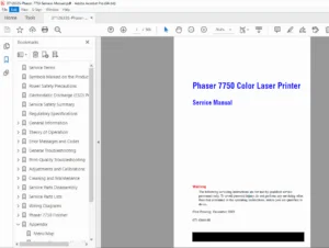 Xerox Phaser 7750 Service Manual PDF DOWNLOAD