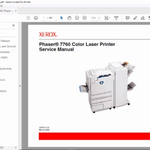 Xerox Phaser 7760 Color Laser Printer Service Manual (705P01119) – PDF