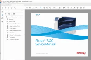 Xerox Phaser 7800 Service Manual – Color Laser Printer PDF