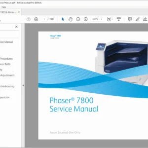 Xerox Phaser 7800 Service Manual – Color Laser Printer PDF