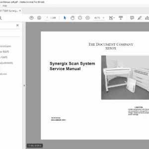 Xerox Synergix Scan System Service Manual PDF (701P37410, 2001 Edition)