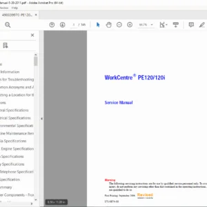Xerox WorkCentre PE120 / PE120i Service Manual PDF – Repair & Diagnostics