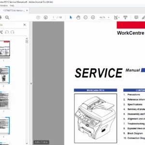 Xerox WorkCentre PE16 Service Manual - PDF DOWNLOAD