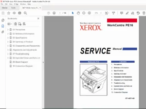 Xerox WorkCentre PE16 Service & Repair Manual – PDF Download