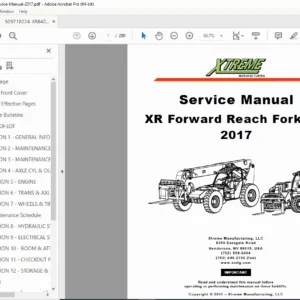 Xtreme XR842-3034 Forward Reach Forklift Service & Repair Manual – 2017 PDF