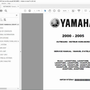 Yamaha 200HP HPDI V6 Outboard Service Manual 2000-2005 PDF