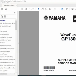 Yamaha GP1300R WaveRunner Supplementary Service Manual (2004) – PDF