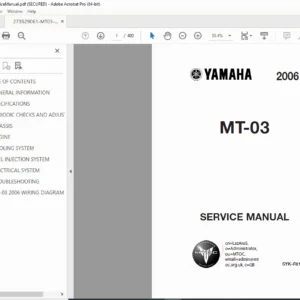 Yamaha MT-03 (2006) Service Manual – PDF Download