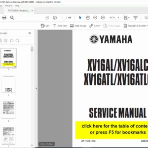 Yamaha Road Star XV16A Service Manual – XV1600/XV1700 Repair Guide PDF