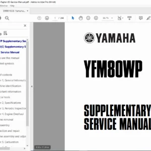 Yamaha YFM80 Badger & Raptor 80 ATV Service Manual (1985-2008) PDF
