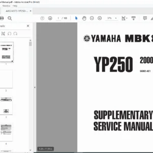 Yamaha YP250 Majesty/Skyliner 2000 Supplementary Service Manual PDF