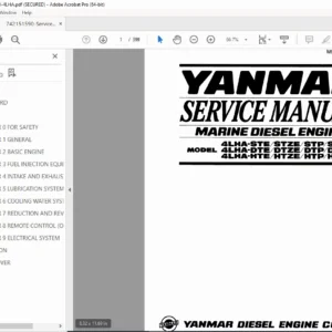 Yanmar 4LHA Marine Diesel Engine Service Manual PDF