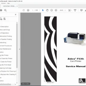 Zebra P330i Card Printer Service Manual -  PDF DOWNLOAD