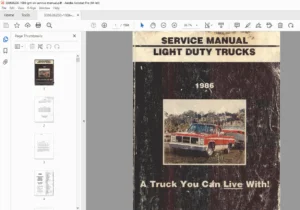 1986 GM C-K Light Duty Truck Service Manual PDF