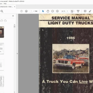 1986 GM C-K Light Duty Truck Service Manual PDF
