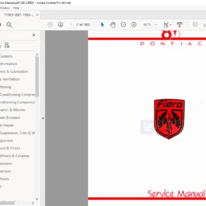 1988 Pontiac Fiero Service Manual Official Repair & 2.8L V6 Overhaul Guide PDF