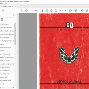 1988 Pontiac Firebird Factory Service Manual – Repair & Wiring PDF