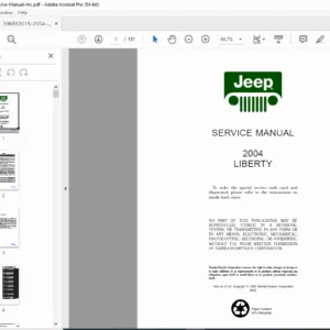 2004 Jeep Liberty Factory Service Manual PDF DOWNLOAD